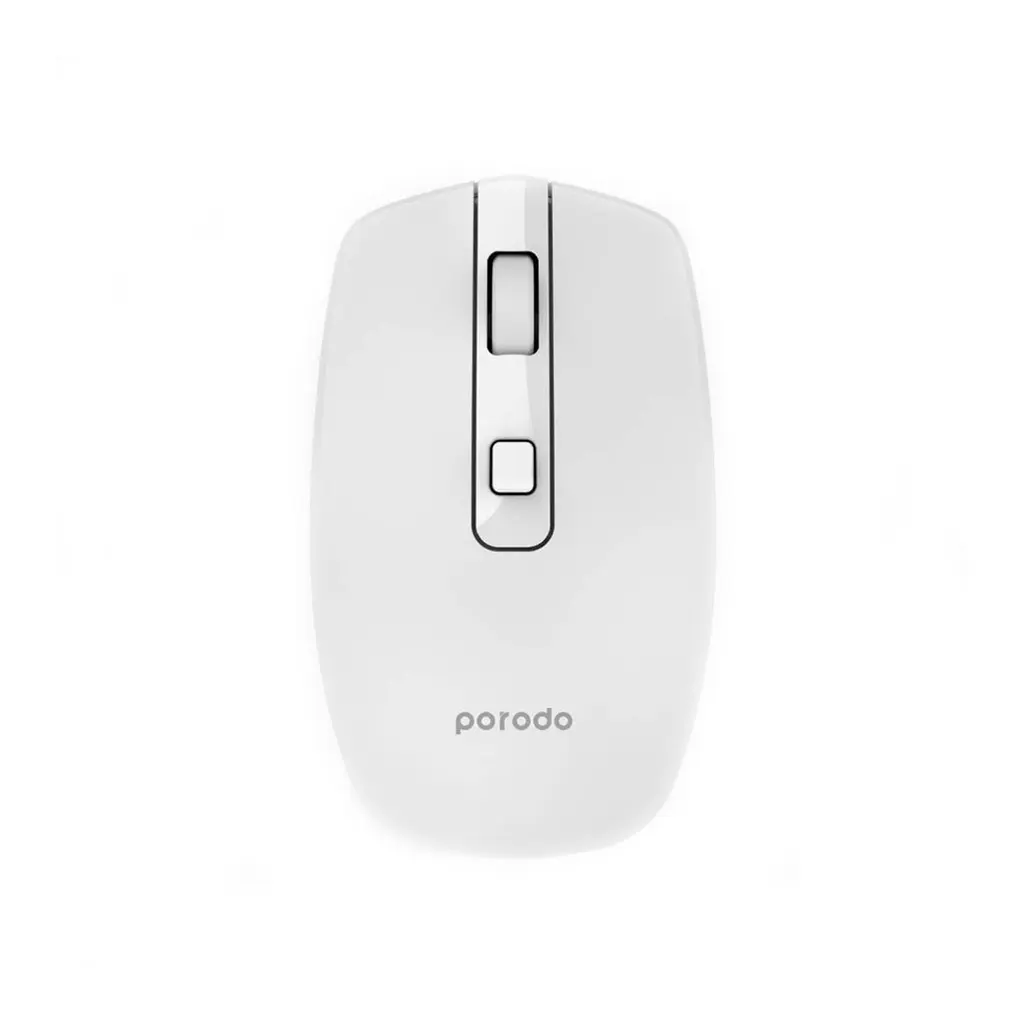 [PD-WBRM16-WH] Porodo 2.4G Wireless and Bluetooth Rechargeable Mouse DPI 1600 (أبيض).webp