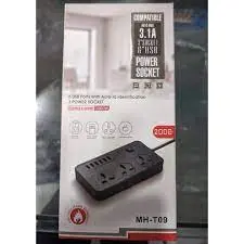 Cable Multi-Functional Power Strip with Universal Sockets & USB Charging