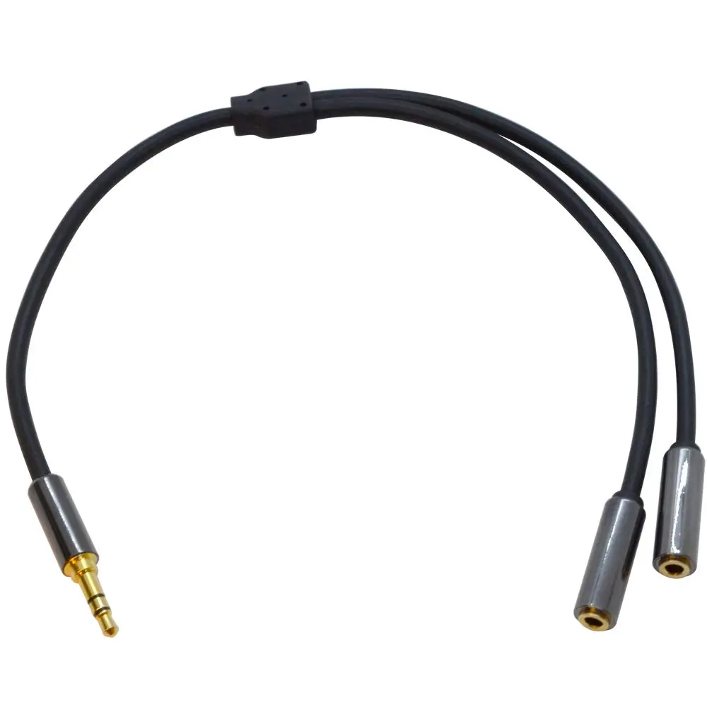 3.5mm Aux 1 Male 2 Female splitter 