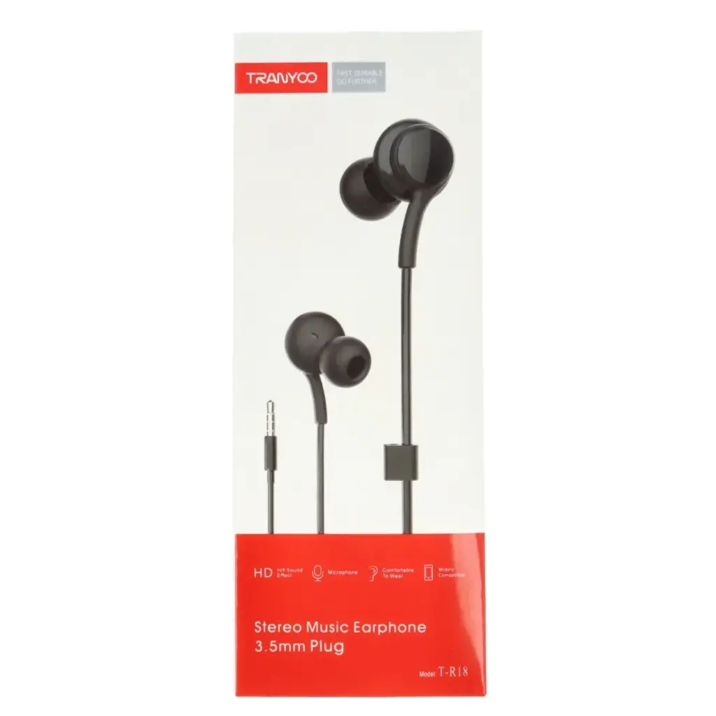 Tranyoo Wired Earphone Stereo 3.5mm 
