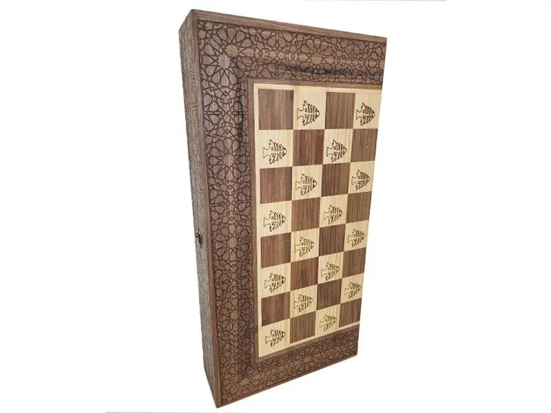 Backgammon Walnut Wood Flower