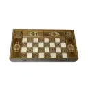 Classic Handmade Wooden Chess & Backgammon Board Game