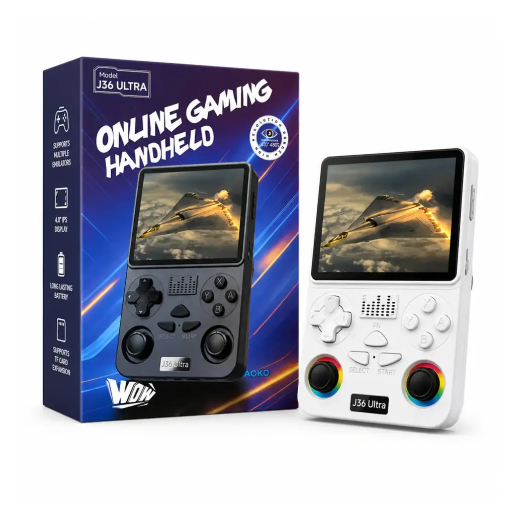 AOKO J36 Ultra 4.0" IPS Portable Gaming Handheld Console – Online Gaming, Multiple Emulator Support & TF Card Expansion