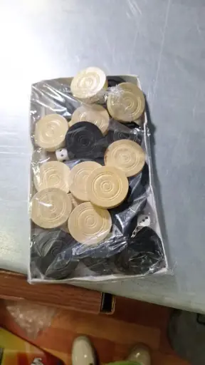 Handcrafted Wooden Backgammon Checkers with Dice