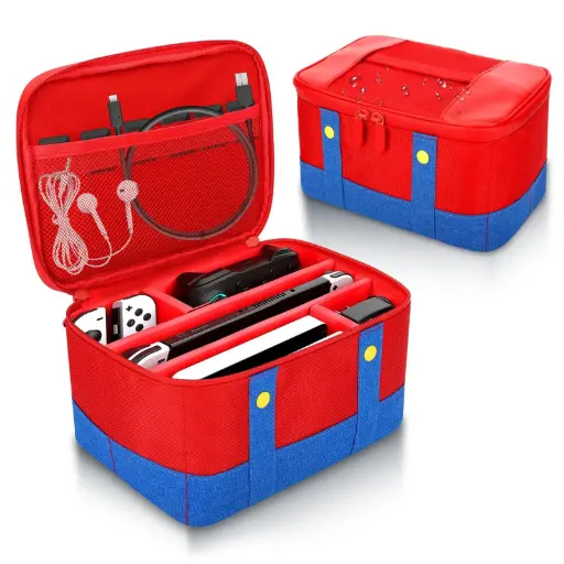 Mario-Themed Nintendo Switch 2 (NS2) Deluxe Travel Bag